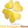 Logo trèfle à quatre feuilles or