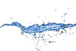 water splash with bubbles isolated on white