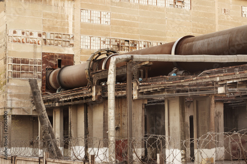 Photo: Old Ukrainian plant of cement production Old Ukrainian plant of cement production