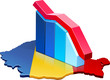 Statistiques de la Roumanie à la baisse (détouré)