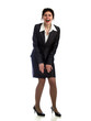Business lady on heels surprised