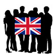 Vektor: Menschen mit fahne großbritannien Menschen mit fahne großbritannien