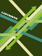 Labyrinth illustration from color arrows and lines.