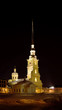 The building of the Admiralty and St. Isaac's Cathedral at night