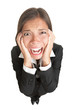 Funny businesswoman with stress isolated Funny businesswoman with stress isolated