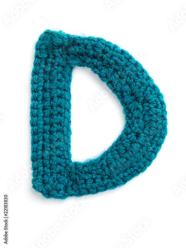 Photo: One letter of knit handmade alphabet - D One letter of knit handmade alphabet - D
