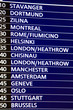 departure information board, Prague Airport, Czech Republic