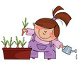 Girl grows carrots
