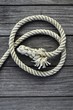 marine rope over gray aged teak wood marine rope over gray aged teak wood