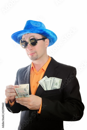Photo: The guy with dollars in a suit The guy with dollars in a suit