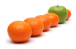 different concepts with mandarins and apple different concepts with mandarins and apple