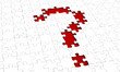 Illustration: Question mark puzzle with red background Question mark puzzle with red background