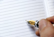 writing or signin on a blank agenda