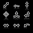 White contour arrows web icons V2 set 2