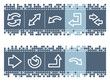 Blue dots bar with arrows web icons set 1 Blue dots bar with arrows web icons set 1