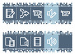 Blue dots bar with audio video edit web icons Blue dots bar with audio video edit web icons