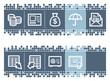 Blue dots bar with banking web icons Blue dots bar with banking web icons