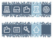 Blue dots bar with data web icons Blue dots bar with data web icons