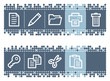 Blue dots bar with document web icons set 1 Blue dots bar with document web icons set 1