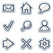 Basic web icons, deep blue contour sticker series Basic web icons, deep blue contour sticker series