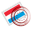 Flag of Luxembourg in a postage stamp