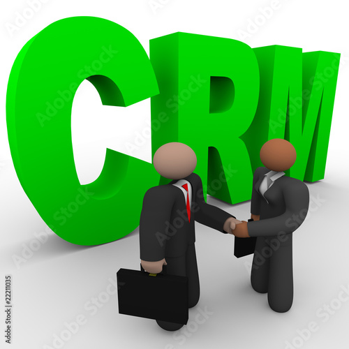 Illustration: CRM - Business People Handshake CRM - Business People Handshake