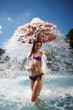 Foto: Model unter Wasserfall Model unter Wasserfall