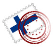 Flag of Finland in a postage stamp