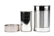 Foto: Three kinds of cans against white background Three kinds of cans against white background