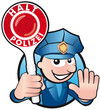 Polizist mit Kelle Polizist mit Kelle