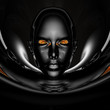 black cyber girl portrait black cyber girl portrait