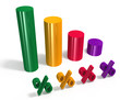 3d bar colorful graph on white background 3d bar colorful graph on white background