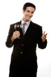 Businessman with wine