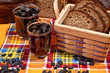 Bread juice "Kvass" and brown bread with raisins