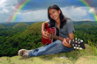 Smiling guitar player u rainbow Smiling guitar player u rainbow