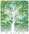 tree on green squares