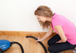 Portrait of a charming woman vacuuming Portrait of a charming woman vacuuming