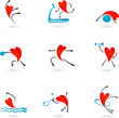 Fitness heart icons Fitness heart icons