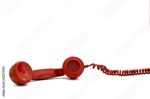 Photo: Red telephone receiver Red telephone receiver