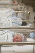 Newborn babies sleeping in hospital nursery