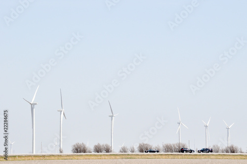 Photo: Turbines Spin Over The Road Turbines Spin Over The Road