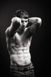 Fit man with sexy abdomen muscles