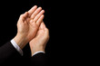 Senior businessman hands - with copyspace