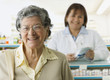 Senior Hispanic woman in pharmacy