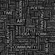 ART. Seamless vector pattern with word cloud.