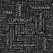 COPYRIGHT. Seamless vector pattern with word cloud.