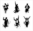 Abstract silhouette of business people