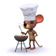 3d mouse cooking with barbeque