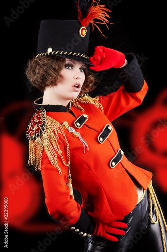 Photo: Sexy woman wearing glamour uniform Sexy woman wearing glamour uniform
