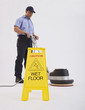 Hispanic man cleaning floor